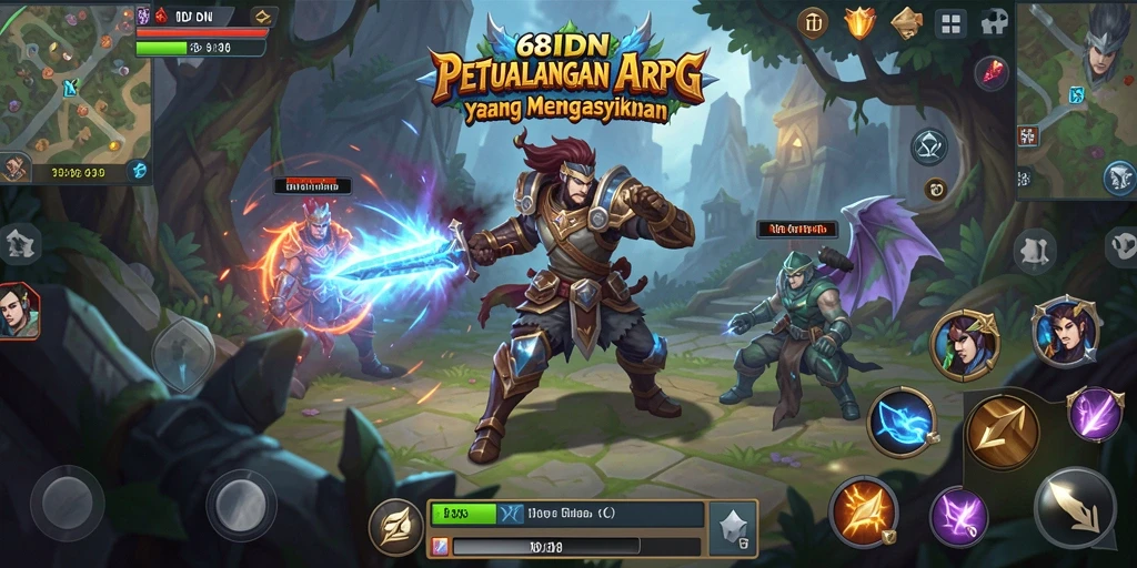 Screenshot gameplay menampilkan pertarungan epik dalam ARPG.