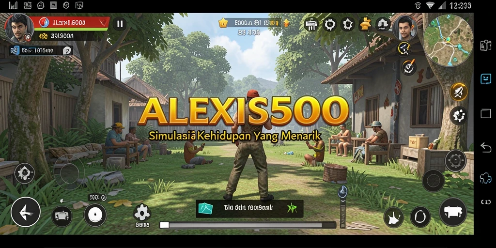 Screenshot ALEXIS500 menunjukkan gameplay simulasi kehidupan yang menarik.
