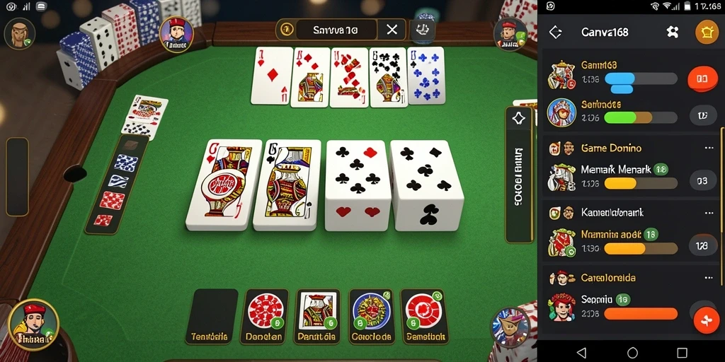 Tangkapan layar gameplay seru dari permainan Domino CANVA168.