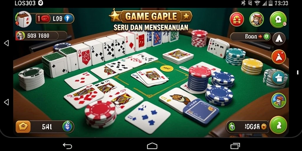 Tampilan gameplay dari LOS303 yang menampilkan meja gaple.