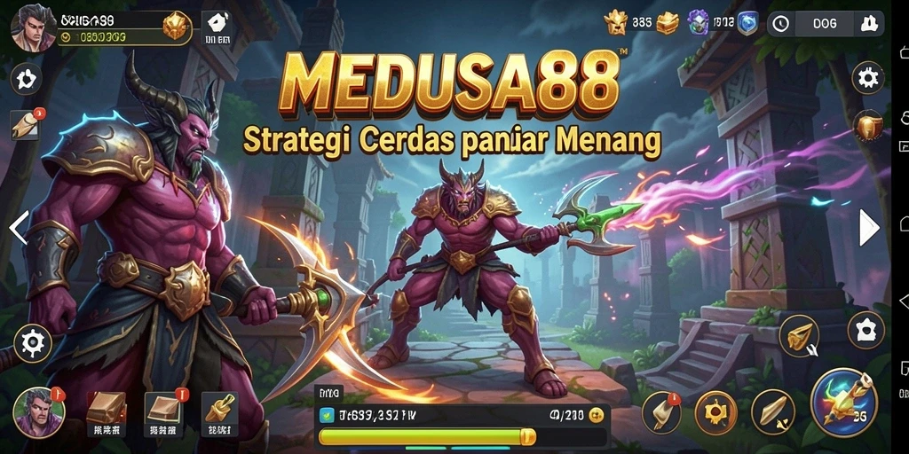 Screenshot gameplay MEDUSA88 menampilkan pertempuran strategi yang penuh aksi.