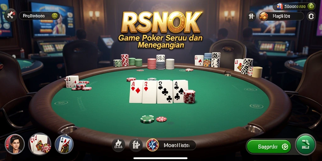 Tampilan gameplay seru RSNOK saat bermain Poker online.
