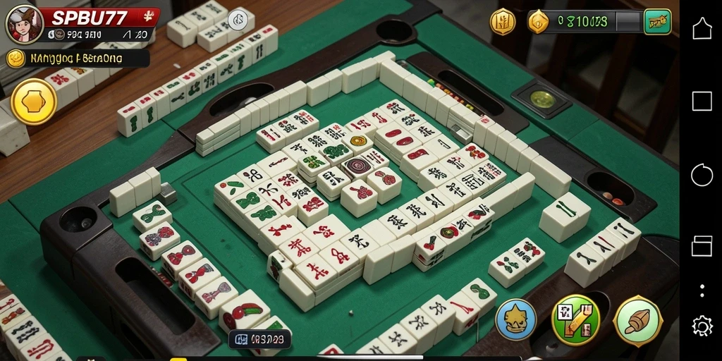 Tampilan gameplay Mahjong yang menarik dan menantang di SPBU77.